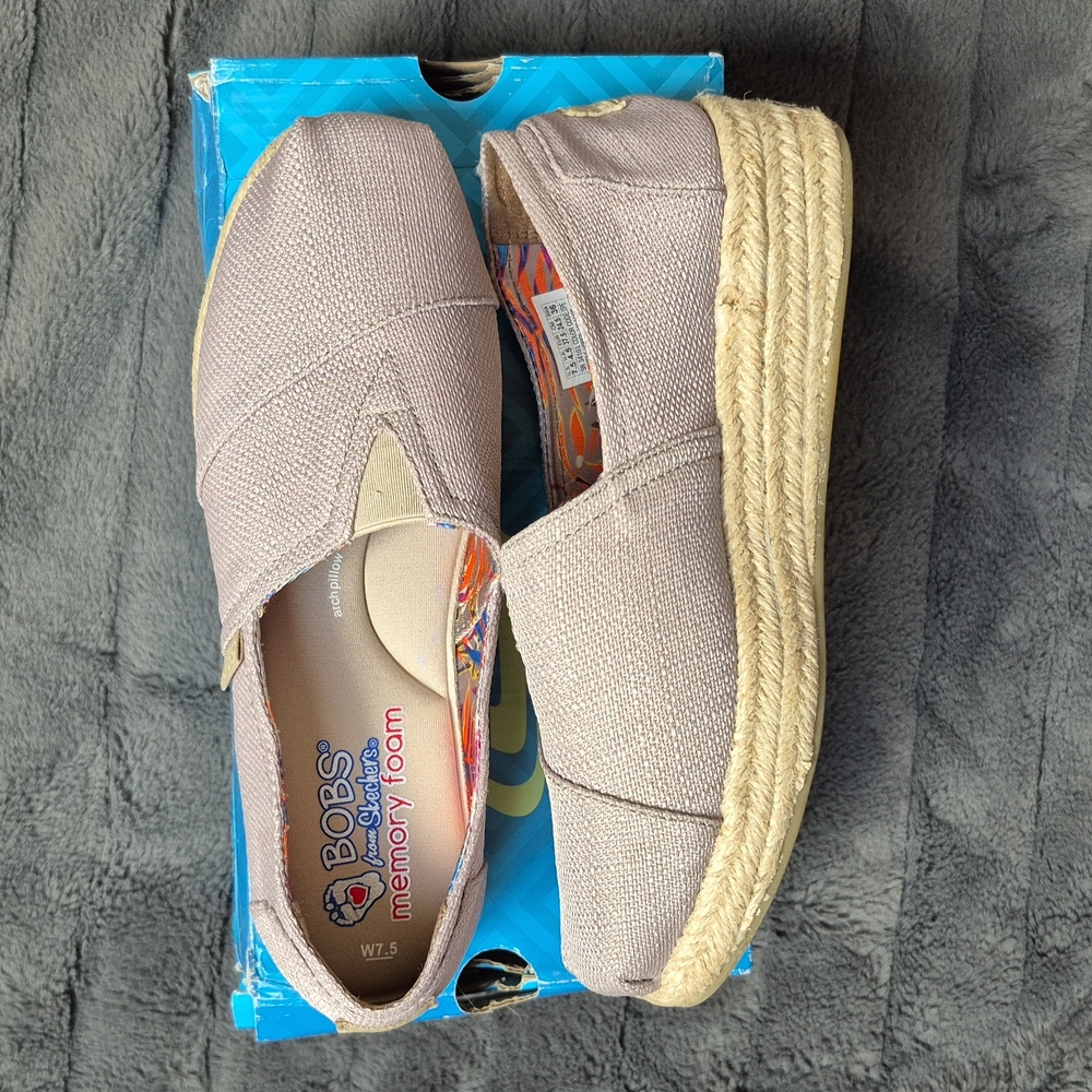 Highlights Taupe Espadrille Wedges By Bobs From Skechers Size 7.5, New With Tags